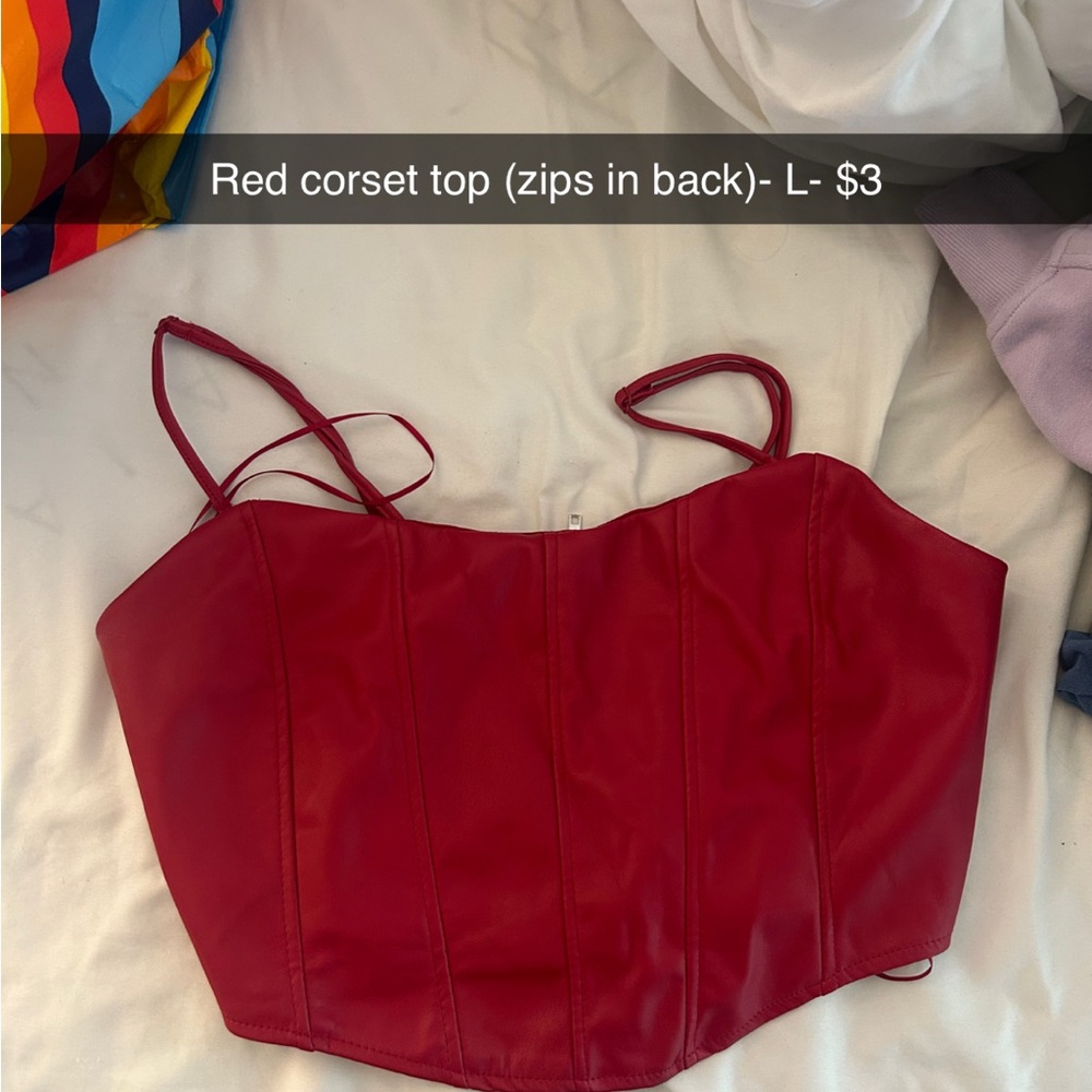Chic Red Women's Crop Corset Top